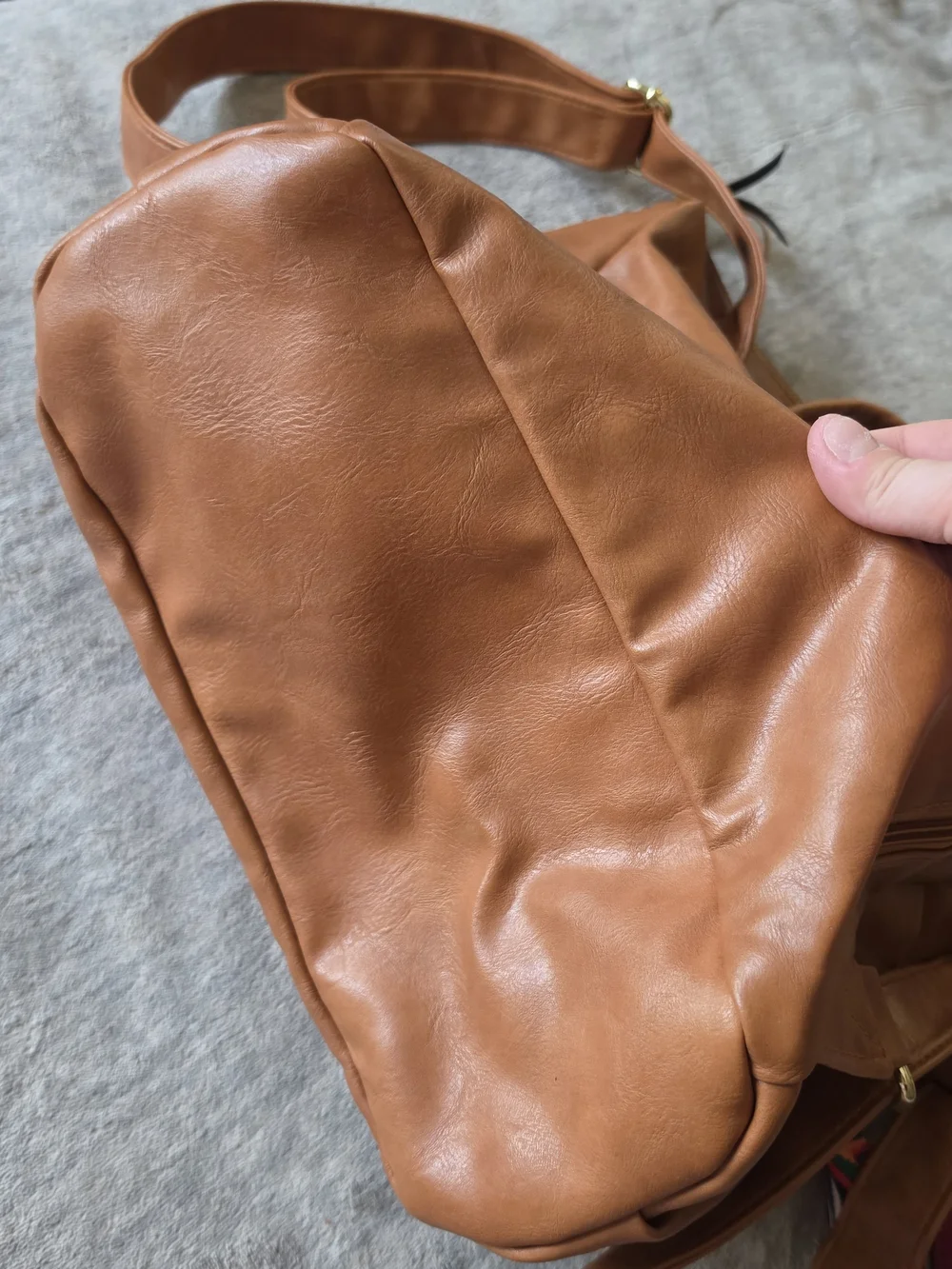 Modern & Chic Brielle Convertible Bag tan faux leather